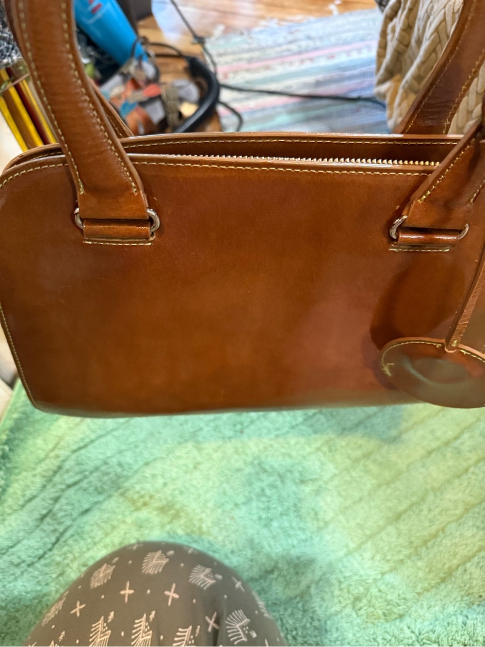 Antonio Melani Classic Tan Leather Top-Handle Women’s Bag - Picture 11 of 11